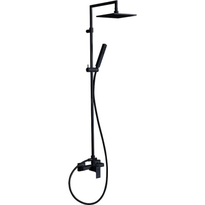 PORTA-CD-NOP Душевая колонна со смесителем для верхнего и ручного душа, верхний душ из нержавеющей стали, исполнение черный матовый PORTA-CD-NOP Душевая колонна со смесителем для верхнего и ручного душа, верхний душ из нержавеющей стали, исполнение черный матовый