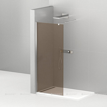 LIBERTA-L-1-100-BR-Cr Душевая перегородка с односторонним входом, стекло бронза, профиль хром, 1000x1950 мм