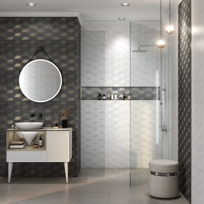 Тумба CONO подвесная с открытой полкой и ящиками 97, белая матовая-лимо CO.97\LIM Тумба CONO подвесная с открытой полкой и ящиками 97, белая матовая-лимо CO.97\LIM