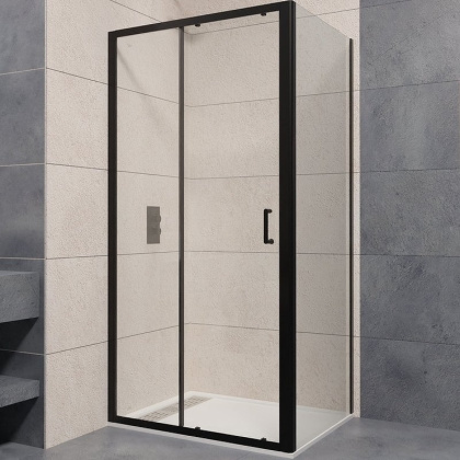 Душевой уголок 170*120*195 RGW PA-74B (PA-14B + Z-050-2B) Прямоуг./Чёрный/Прозрачное/6 мм (Easy)