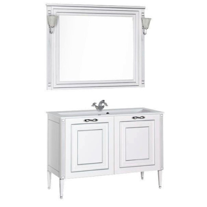 Мебель для ванной Aquanet Паола 120 белый/серебро (литьевой мрамор) Мебель для ванной Aquanet Паола 120 белый/серебро (литьевой мрамор)