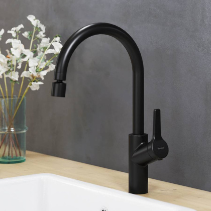 DX310722300 Eclipse, Смеситель Для кухни с двухрежимным регулируемым аэратором, Черный DX310722300 Eclipse, Смеситель Для кухни с двухрежимным регулируемым аэратором, Черный