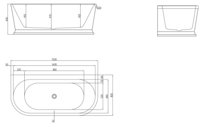 Акриловая ванна BELBAGNO BB408-1700-800 Акриловая ванна BELBAGNO BB408-1700-800