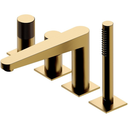 Смеситель на борт ванны OMNIRES CONTOUR CT8032GLB (брашированное золото)