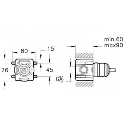 Универсальный бокс для настенного встраиваемого смесителя для душа