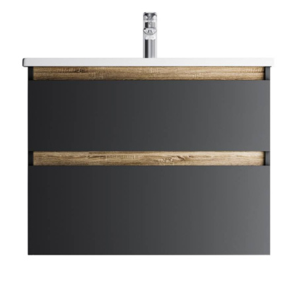 M85AFHX0802BM X-Joy, База под раковину, подвесная, 80 см, 2 ящика, Черный матовый