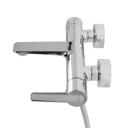 LUX-VD-01 Смеситель для ванны и душа однорычажный в комплекте с ручным душем, шлангом и держателем, хром