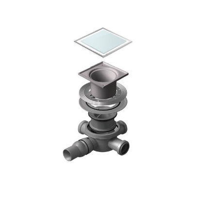 13000094 Точечный трап 150х150 мм Confluo Standard White Glass 2,белое стекло, с рамкой Исполнение: Хром  13000094 Точечный трап 150х150 мм Confluo Standard White Glass 2,белое стекло, с рамкой Исполнение: Хром