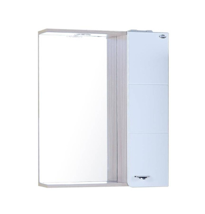 Шкаф-зеркало Onika Стиль 58 белый/ясень шимо, правый, с подсветкой Шкаф-зеркало Onika Стиль 58 белый/ясень шимо, правый, с подсветкой