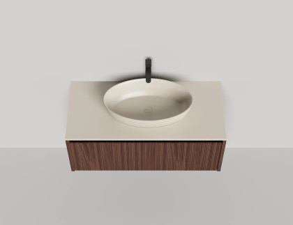 Подвесная тумба Domino 1000, шпон, фрезерованный фасад