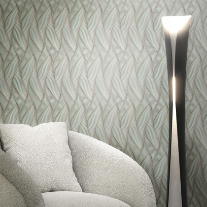 Обои виниловые Трессаж мотив, зеленый