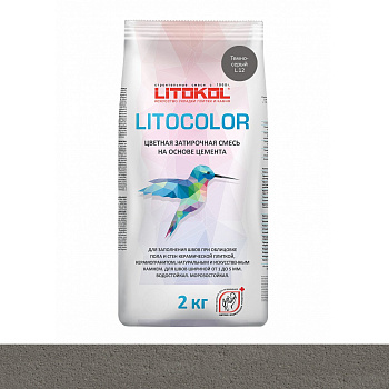 Затирка цементная LITOCOLOR L.12 темно-серый