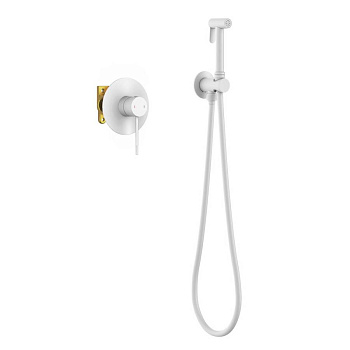Смеситель встроенный с гигиеническим душем Timo Saona 2389/16SM белый матовый Смеситель встроенный с гигиеническим душем Timo Saona 2389/16SM белый матовый