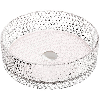 Умывальник чаша накладная круглая (цвет розовый) Cristal 360*360*112мм