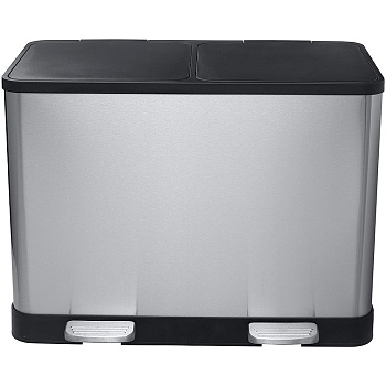 Контейнер для сортировки мусора Bemeta Home 104315272 Нержавеющая сталь Черный матовый, 2× 20 l