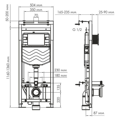 Alme 15TLT.010.ME.RG04 Система инсталляции для унитазов