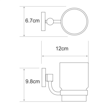 Подстаканник одинарный Rhein, 6,7х9,8х12 см, хром, K-6228