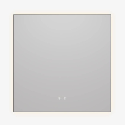 Зеркало LED VLM-4F800GM-2 800х800 c сенсорным выключателем, антизапотевание, вороненая сталь