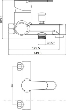 OneLife P07-100cr полимерный смеситель для ванны/душа, хром