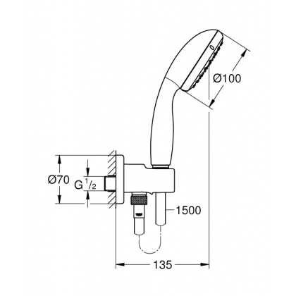 Душевой гарнитур Grohe Tempesta New 26406001 хром Душевой гарнитур Grohe Tempesta New 26406001 хром