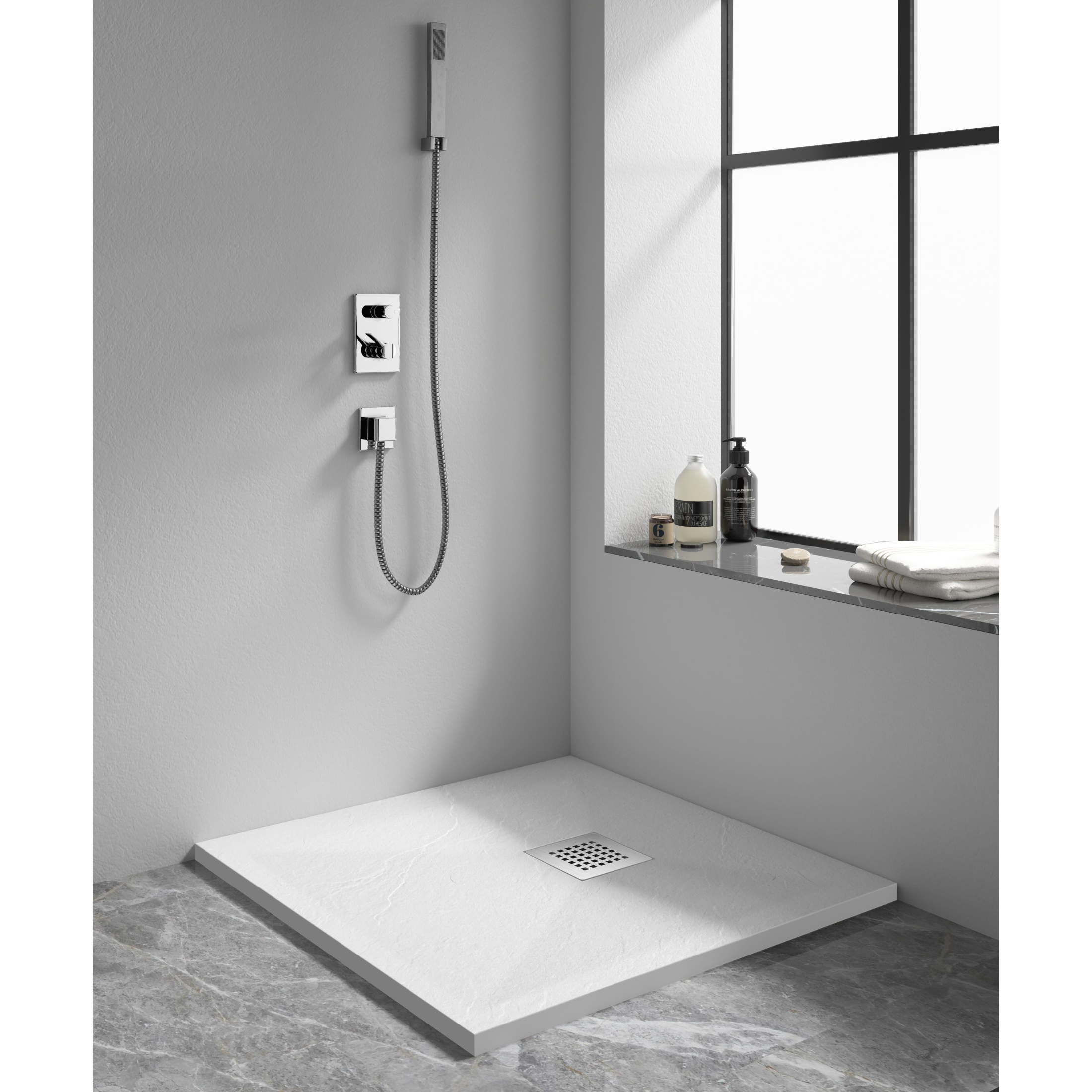 Душевой поддон квадрат STONE TRAY-W  900x900