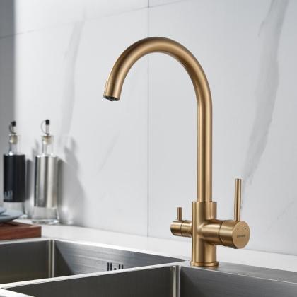 Смеситель для кухни со встроенным фильтром (краном) под питьевую воду Shevanik S128 S128G