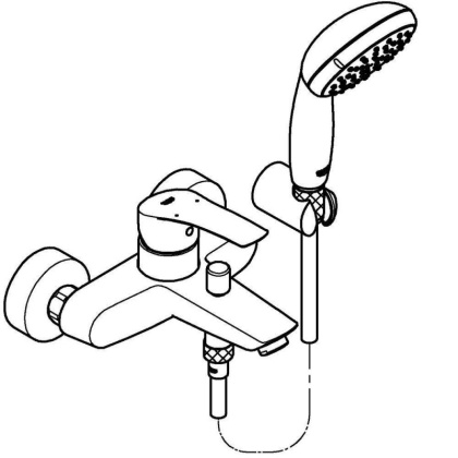 Смеситель для ванны с душевым гарнитуром Grohe Eurosmart 2021 (33302003)