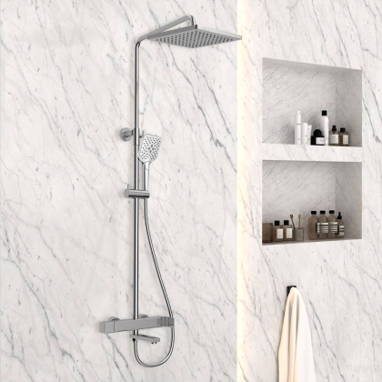 Душевая стойка Cube VSFS-1C1CH с изливом, хром Душевая стойка Cube VSFS-1C1CH с изливом, хром