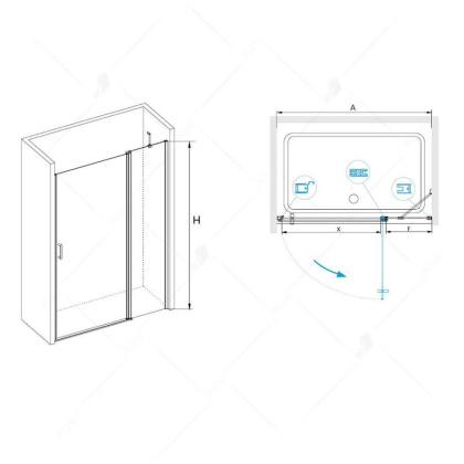 Душевая дверь в нишу RGW Leipzig LE-04 100 профиль Хром стекло прозрачное