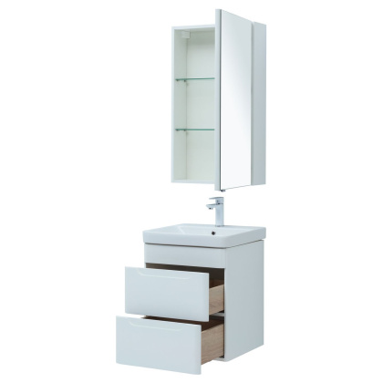 Мебель для ванной Aquanet София 50 белый глянец (2 ящика) Мебель для ванной Aquanet София 50 белый глянец (2 ящика)