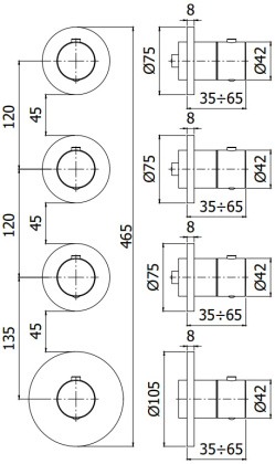 Смеситель для ванны с душем Paffoni Modular Box MDE019ST Смеситель для ванны с душем Paffoni Modular Box MDE019ST