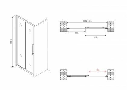 Душевая дверь ABBER Schwarzer Diamant AG30120BMH