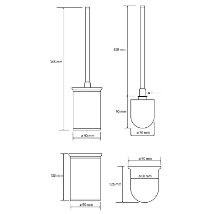 Ершик для унитаза Bemeta Omega 104913152 Хром, щётка чëрная Ершик для унитаза Bemeta Omega 104913152 Хром, щётка чëрная