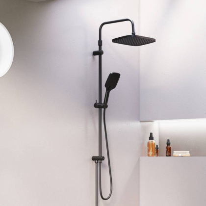 953000300 Gala душ.система: верх.душ 300*210 мм, ручн.душ 3 ф-ции 110*260 мм, штанга 1050-1450, черная 953000300 Gala душ.система: верх.душ 300*210 мм, ручн.душ 3 ф-ции 110*260 мм, штанга 1050-1450, черная