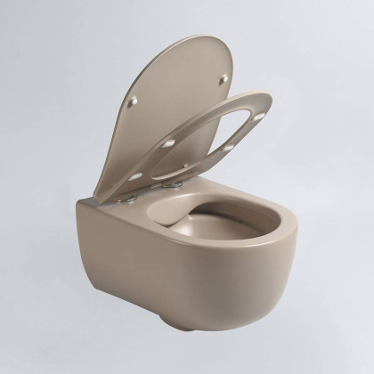 Унитаз подвесной Evo VT1-34SMC безободковый, цвет капучино матовый, ультратонкое soft-close сиденье Унитаз подвесной Evo VT1-34SMC безободковый, цвет капучино матовый, ультратонкое soft-close сиденье