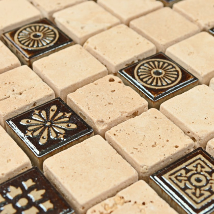 Мозаика натуральный камень Milan-1 (чип 7*20*20) 30,5*30,5(13шт.-1,21м2), м2