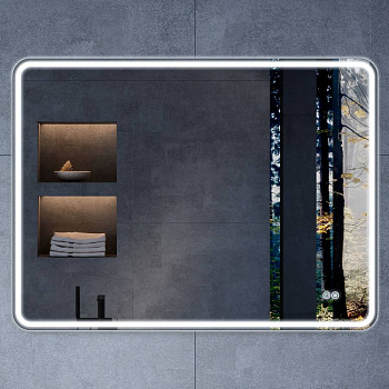 Зеркало LED VLM-3VC800-2 800х600 c сенсорным выключателем и диммером, антизапотевание Зеркало LED VLM-3VC800-2 800х600 c сенсорным выключателем и диммером, антизапотевание