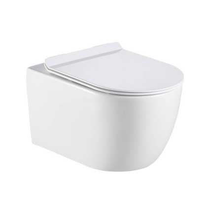 Унитаз подвесной безободковый Creto Logan L1 белый - (крышка в комплекте) 1001-001-L1W