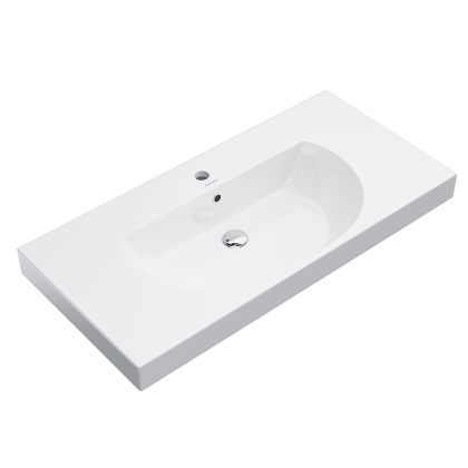 Раковина BUONGIORNO подвесная/мебельная 100, белая глянцевая