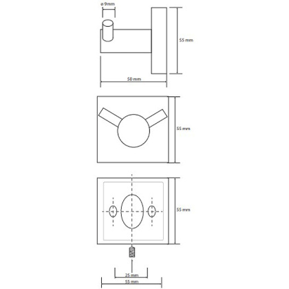 Двойной крючок Bemeta Beta 132106032 Хром