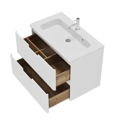 Тумба с раковиной Creto Bravo White 80 см