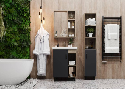 Шкаф-зеркало Onika Тимбер 60 дуб сонома, универсальный Шкаф-зеркало Onika Тимбер 60 дуб сонома, универсальный