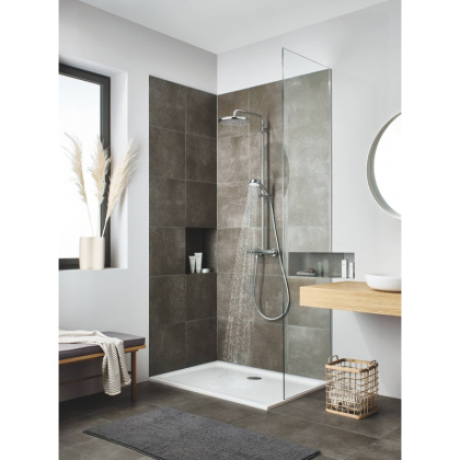 Душевая система поворотная с термостатом Grohe Tempesta Cosmopolitan 250, хром / белый (26670000)