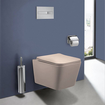 Унитаз подвесной Q-Line VT1-12MC безободковый, цвет капучино мат., ультратонкое soft close сиденье Унитаз подвесной Q-Line VT1-12MC безободковый, цвет капучино мат., ультратонкое soft close сиденье