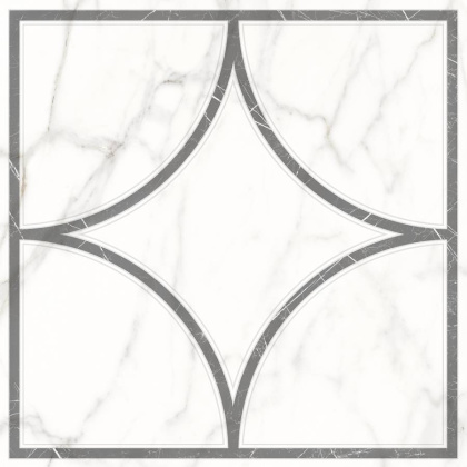 7346-0002-1001 Декор кер. Каррара Нова_LB Бел. 45*45 _геометрия_ 1 \4