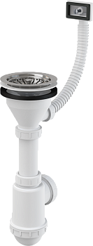 Сифон для мойки с нержавеющей peшeткой DN115 и гофропереливом Сифон для мойки с нержавеющей peшeткой DN115 и гофропереливом