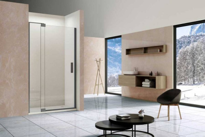 Душевая дверь Extra VDP-1E9010CLGM, 900/1000, вороненая сталь, стекло прозрачное