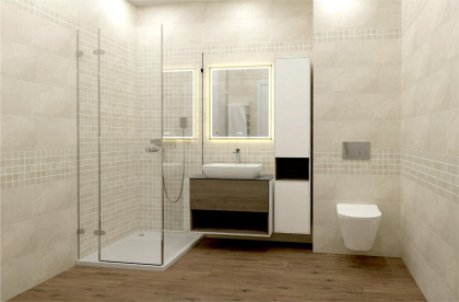 Бордюр SPB005R Рамбла бежевый обрезной 2.5*25*19 (уп\24шт), шт