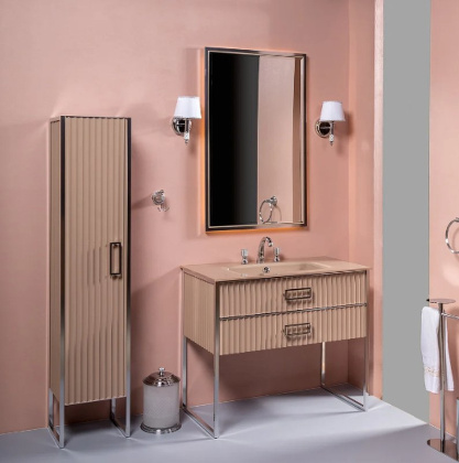 Зеркало MONACO с подсветкой 70*110CM глянец капучино + хром 566-CPCR Boheme