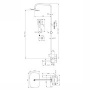 ACQUA Душевая стойка со смесителем для ванны, верхним и ручным душем, черный ACQUA-VSCM-NERO